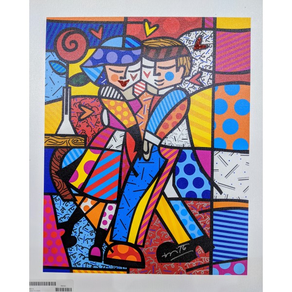 Romero Britto - "New Cheek to Cheek" Limited Edition Canvas