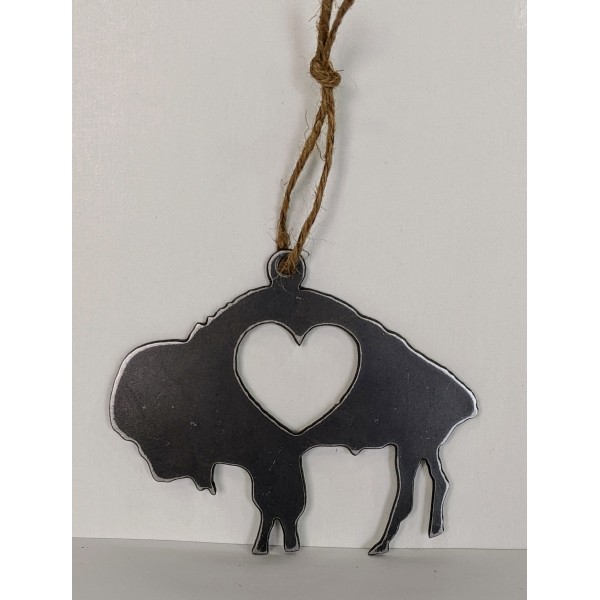 Bill Battaglia - Metal Buffalo Ornament - Heart