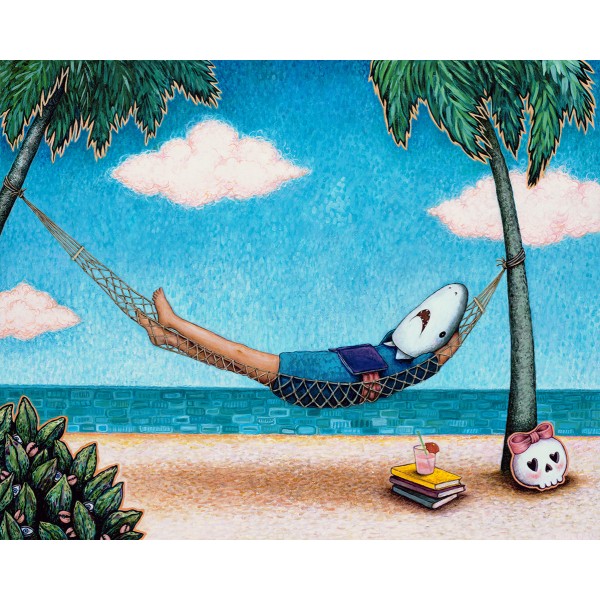 Casey Riordan - "Shark Girl with Summer Reading" Limited Edition SN